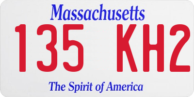 MA license plate 135KH2