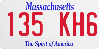 MA license plate 135KH6