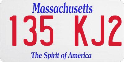 MA license plate 135KJ2