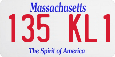 MA license plate 135KL1