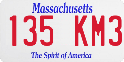 MA license plate 135KM3