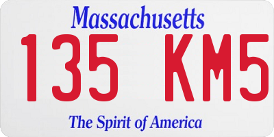 MA license plate 135KM5