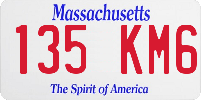 MA license plate 135KM6