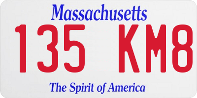 MA license plate 135KM8
