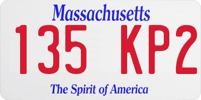 MA license plate 135KP2