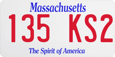 MA license plate 135KS2