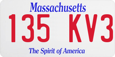 MA license plate 135KV3