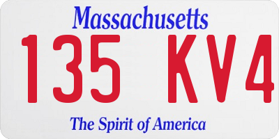 MA license plate 135KV4