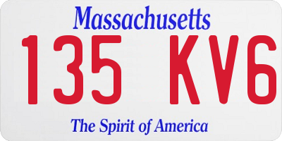 MA license plate 135KV6