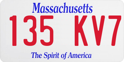 MA license plate 135KV7