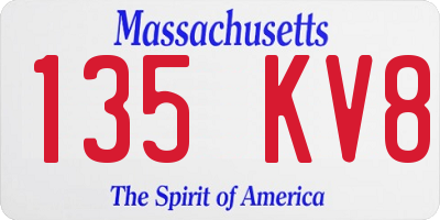 MA license plate 135KV8
