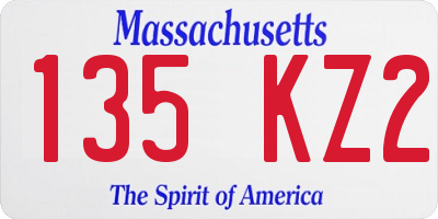 MA license plate 135KZ2
