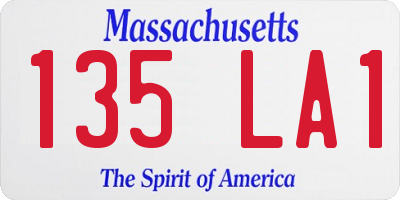 MA license plate 135LA1