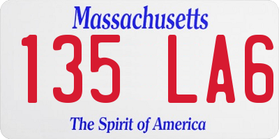 MA license plate 135LA6