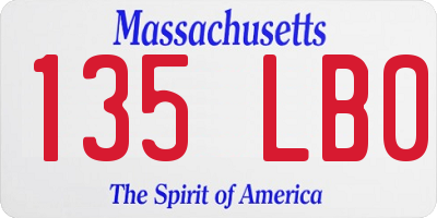 MA license plate 135LB0