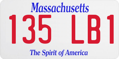 MA license plate 135LB1