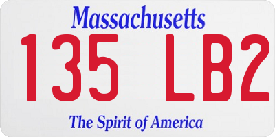 MA license plate 135LB2