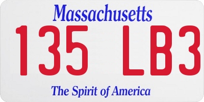 MA license plate 135LB3