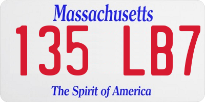 MA license plate 135LB7