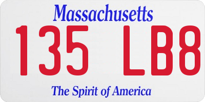 MA license plate 135LB8