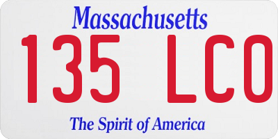 MA license plate 135LC0