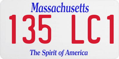 MA license plate 135LC1