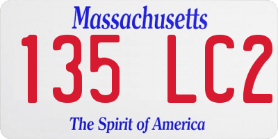 MA license plate 135LC2