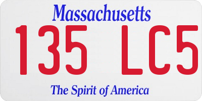 MA license plate 135LC5