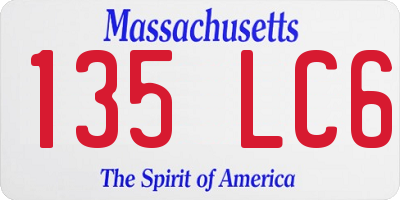 MA license plate 135LC6