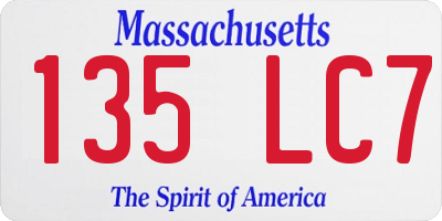 MA license plate 135LC7