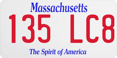 MA license plate 135LC8