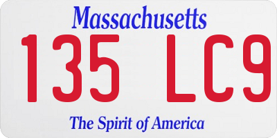 MA license plate 135LC9