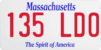 MA license plate 135LD0