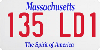 MA license plate 135LD1