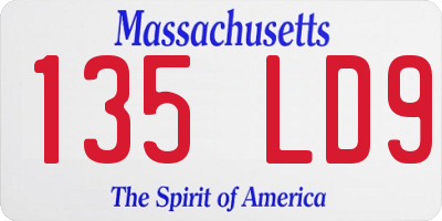 MA license plate 135LD9