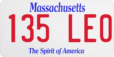 MA license plate 135LE0