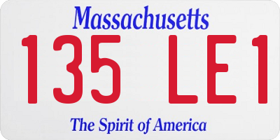 MA license plate 135LE1