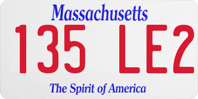 MA license plate 135LE2