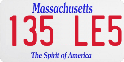 MA license plate 135LE5