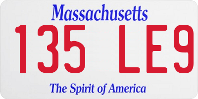 MA license plate 135LE9