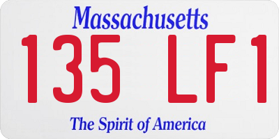 MA license plate 135LF1
