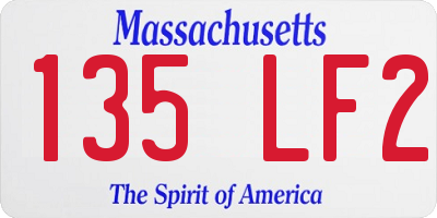 MA license plate 135LF2
