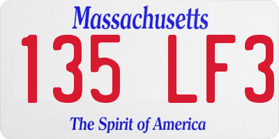 MA license plate 135LF3