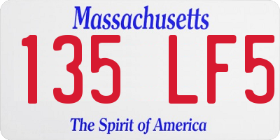 MA license plate 135LF5