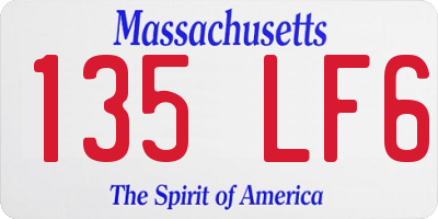 MA license plate 135LF6
