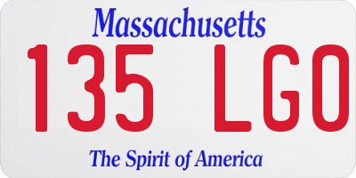 MA license plate 135LG0