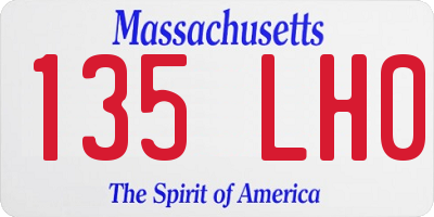MA license plate 135LH0