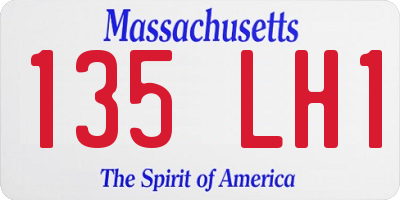MA license plate 135LH1