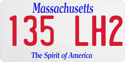 MA license plate 135LH2