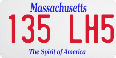 MA license plate 135LH5